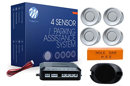 M-Tech CP7S Einparkhilfe 4 Sensoren mit Lautsprecher Silber