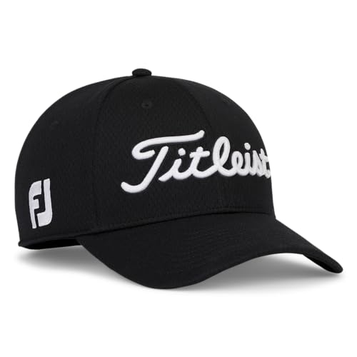 Titleist Golf Tour Elite Hat, Schwarz/Weiß, XL/XXL