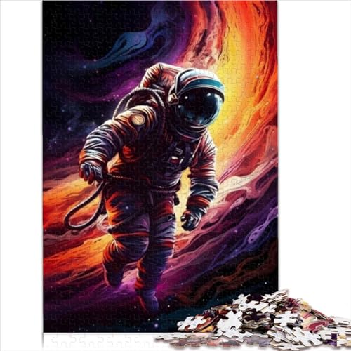 Astronauten-Flüssigkeitswolken-Puzzle für Kinder, 1000-teiliges Puzzle für Erwachsene und Kinder, Holzpuzzle für Frauen und Männer, herausfordernde Spielpuzzles (50 x 75 cm)