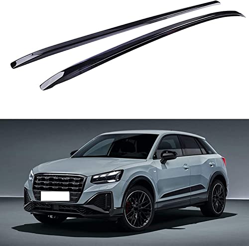 2 Stück Auto Dachgepäckträger für Audi Q2 Q2L 2018-2023, Aluminium Dachträger Geschlossene Reling Crossbar Gepäckträger Zubehör,Black