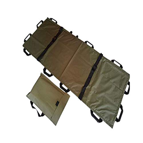 Oxford Folding Stretcher mit 12 Griffen wasserdicht faltbar/Notfall-Rettungs-Backstretcher mit Aufbewahrungstaschen für Krankenhaus, Klinik, Zuhause, Sportstätten, Krankenwagen,greenarmy