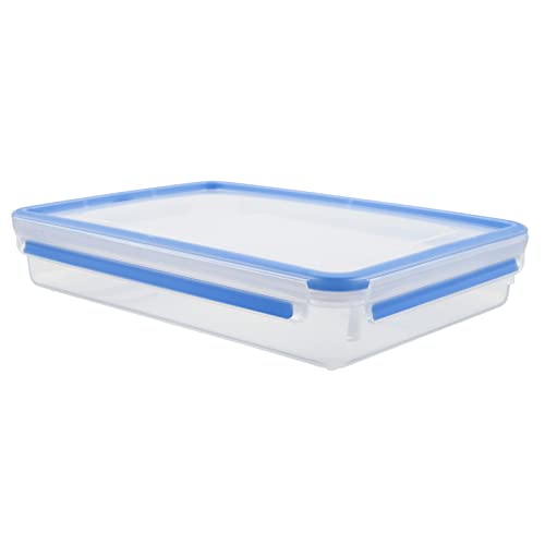Tefal Master Frischhaltedose für Lebensmittel, rechteckig, transparent/blau, Plastik, transparent/blau, 2.6 Litre