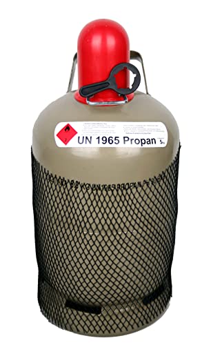 Grodenberg 5 kg Propangasflasche Gasflasche Stahlflasche Grau Eigentumsflasche Fabrikneu mind. 9 Jahre TÜV leer/ungefüllt mit Flaschenschlüssel Set