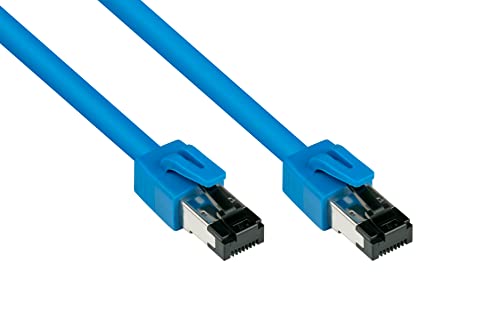 Good Connections PREMIUM Cat. 8.1 Patchkabel - 7,5 m - RNS Rastnasenschutz -S/FTP- 40GB/2000MHz - KUPFER-Leiter CU - Halogenfrei LSZH - Netzwerk-LAN-Kabel kompatibel zu CAT. 7 / 6A / 6 / 5e - BLAU