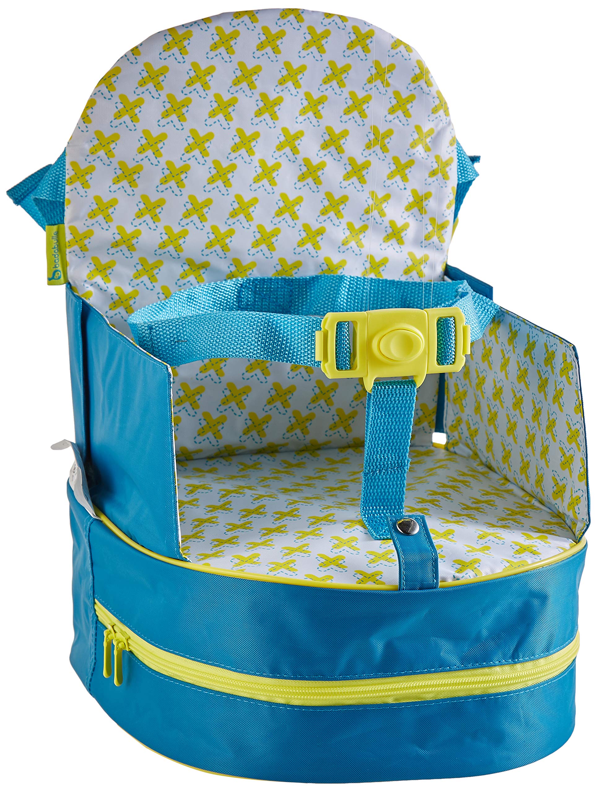 Badabulle Sitzerhöhung, für unterwegs und für Stuhl, als Rucksack tragbar, türkis, 10 cm, blau