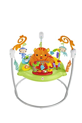 Fisher-Price K7198 Rainforest Jumperoo Baby Hopser mit Spielzeugen höhenverstellbar