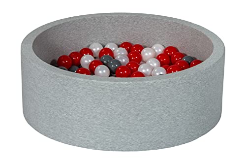 Bällebad Ballpool Kugelbad Bällchenbad Bällchenpool Kinder Pool mit 150 Bällen (Farbe der Bälle: perlweiÃŸ, rot, grau)