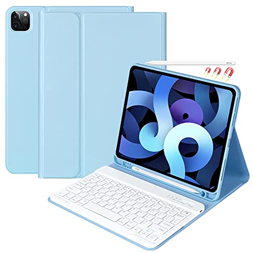 Tastaturhülle für iPad Pro 11 Zoll 4. Generation 2022,iPad Pro 11 Zoll 2021 & 2020 & 2018, iPad Air 5.,4. Generation,2.,3. Gen) (Himmelblau)