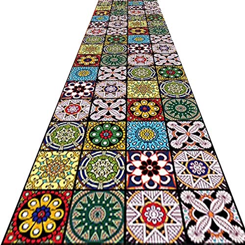 QIANMEI Teppich Läufer, Korridor Teppich Buntes 3D-Design Flur Läufer Teppich, Teppich Flur Fußmatte rutschfeste Teppich absorbieren Wasser Küchenmatte/Teppich (Color : A, Size : 1.2x1.6m)