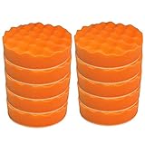 Craft-Equip Basic 10er Pack 150mm Polierschwamm orange gewaffelt Polierpad Auto
