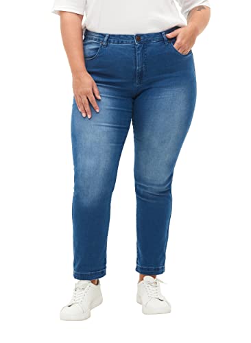 Zizzi Damen Große Größen Emily Jeans Slim Fit Normale Taillenhöhe Gr 46W / 82 cm Light Blue