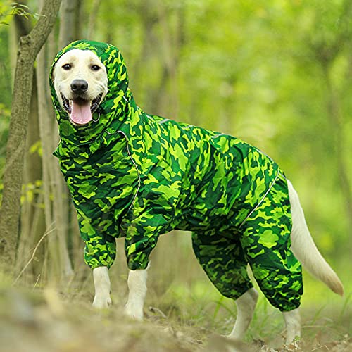 Regenmantel für Hunde, wasserdichter Reißverschluss, reflektierende Kleidung, Stehkragen, Kapuzenoverall für kleine große Hunde, Labrador-Regenanzug, Hunderegenmäntel
