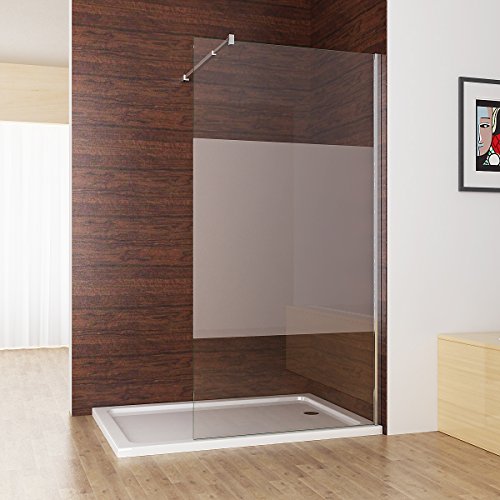 Duschabtrennung walk in Duschwand Seitenwand Dusche 10mm NANO teilsatiniert Glas Duschtrennwand 90 x 200 cm