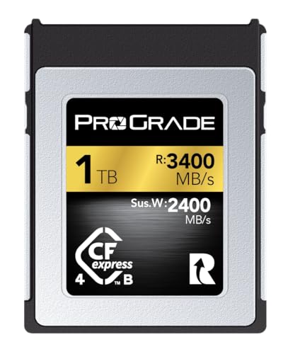 ProGrade Digital CFexpress 4.0 Typ B Speicherkarte für Kameras, optimiert für Express-Übertragung von Dateien und großen Speicher, 1 TB Gold-Serie