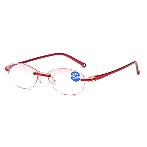Blaues Frauen Blaulicht Block Lesebrille Randlose Presbyopie Weitsichtigkeit Rahmenlose Brillen