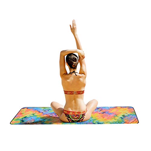 HONGBI Yoga Handtuch rutschfest&Schnelltrocknend-Antirutsch Yogatuch mit Tragbare Reisetasche für Yoga,Fitness,Ausbildung,Sport im Freien Gelb 63X183CM