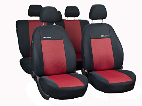 ERJOT KRE-EXC Rot Maßgefertigte Sitzbezüge kompatibel mit Dacia Dokker Schonbezüge Autositzbezüge Komplett Set