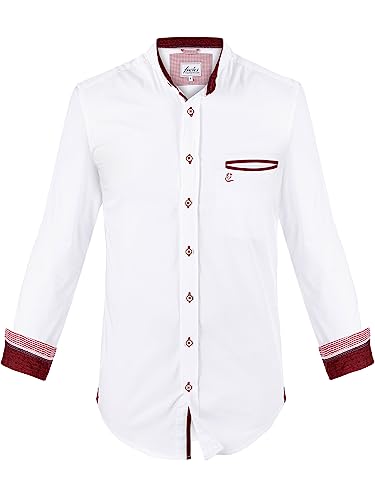 Almbock Trachtenhemd | Trachtenhemd elegant in weiß Made in Germany | Festliches Hemd für Verschiedene Anlässe Größe L