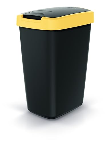 Mülleimer Müllbehälter Abfalleimer Biomülleimer ohne Deckel Abfallsammler Mülltonne 61,2 x 39,4 x 29,8cm Papierkorb Schwingeimer (Gelb 45L)