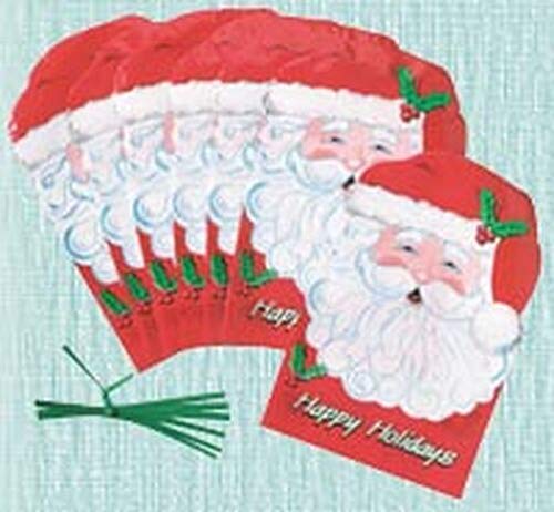 Santa Happy Holidays Party Treat Cello Bags with Twist Ties, 25 CT