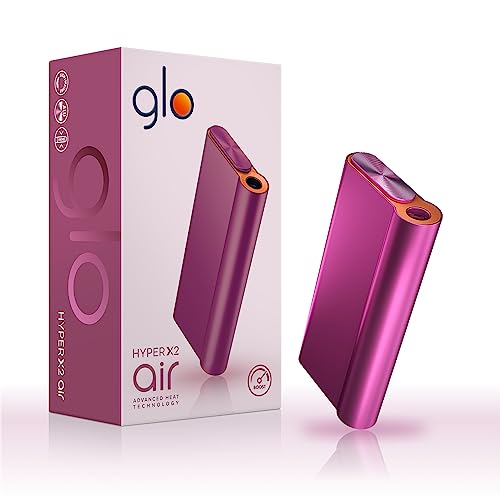GLO hyper X2 Air Tabakerhitzer, Elektrischer Tabak Heater für klassischen Zigaretten Geschmack, Alternative zur E-Zigarette, Einfache Reinigung, bis zu 20 Sticks pro Akku-Ladung, Velvet Pink
