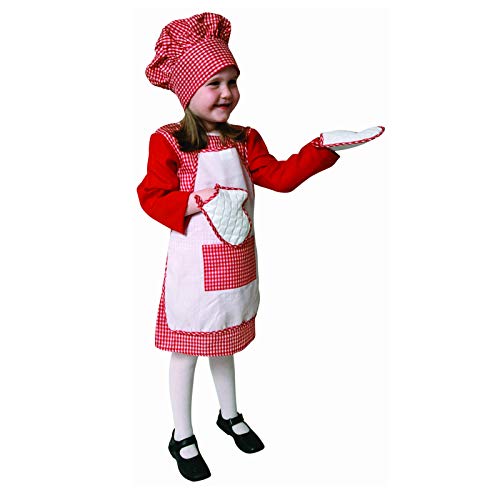 Dress Up America Rotes Gingham-Mädchen Küchenchef kostüm-Set für Kinder