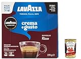 108 Kaffeekapseln Lavazza, A Modo Mio Crema e Gusto Ricco, für einen Espresso mit mit Noten von Schokolade und Karamell.a, Intensität 12/13, mittlere Röstung + Italian Gourmet polpa 400g