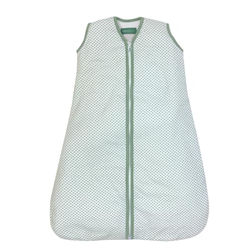 molis&co. Baby-Schlafsack. 1.0 TOG. Größe: 70 cm (0-6 Monate). Ideal für Übergang. Vichy Green. 100% Baumwolle (Oeko-TEX 100).