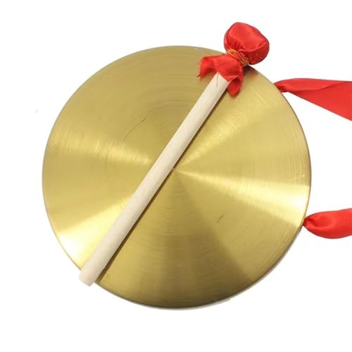 Messinginstrumente Kupfer Cymbals Opera Gong, chinesische Windgongs, traditioneller chinesischer Gong Mallet & Seil zum Hängen/Bronze Chinesisch Gong/für Klangheilun gold-32cm