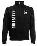 AkyTEX Palästina Palestine Sweatjacke Jacke Trikot Wunschname Wunschnummer (Schwarz, XL)