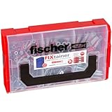 fischer FixTainer DuoPower mit Schraube, Dübelbox mit 210 Schrauben & DuoPower Dübeln (60 Stk. 6 x 30, 30 Stk. 8 x 40, 15 Stk. 10 x 50), universelles Set zur Befestigung