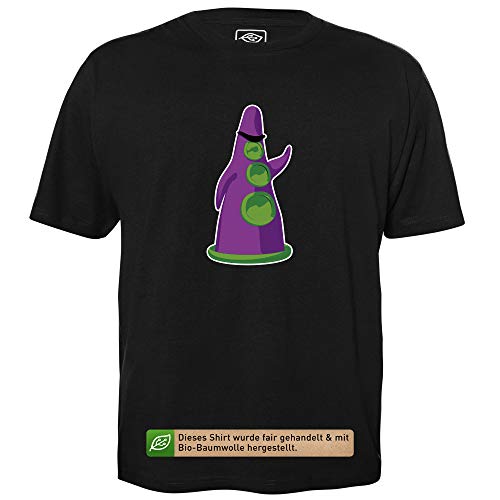 Purpur Tentakel - Herren T-Shirt für Geeks mit Spruch Motiv aus Bio-Baumwolle Kurzarm Rundhals Ausschnitt, Größe XXXL
