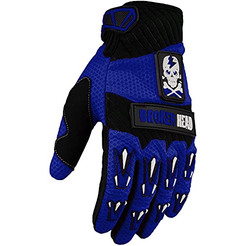 Broken Head MX-Handschuhe Faustschlag - Motorrad-Handschuhe Für Motocross, Enduro, Mountainbike - Dunkel-Blau (XXL)