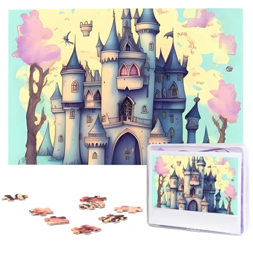 Fairytale Castle Puzzles 1000 Teile personalisierte Puzzles Fotos Puzzle für Familie Bild Puzzle für Erwachsene Hochzeit Geburtstag (74,9 x 50 cm)