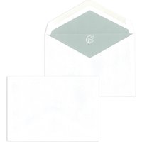 MAILmedia Briefumschläge C6 naßklebend, ohne Fenster, weiß holzfrei, Offset, mit grauem Innendruck, mit Spitz-Klappe (211260)