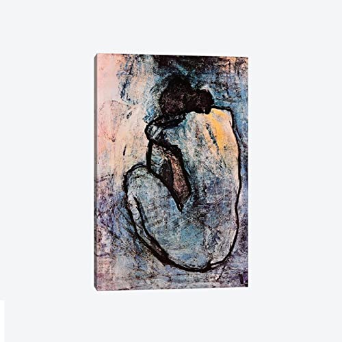 Blauer Akt von Pablo Picasso Berühmte Gemälde Reproduktion Klassische Kunst Leinwanddrucke Poster Wohnkultur Bilder Wandbild 50x70cm Rahmenlos