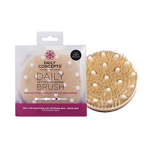 Daily Concepts Daily Detox Massage Brush to Help Skin Prep and helps Stimulate Pores and Detoxifies Skin, Safe and Gentle for All Skin Types 141g