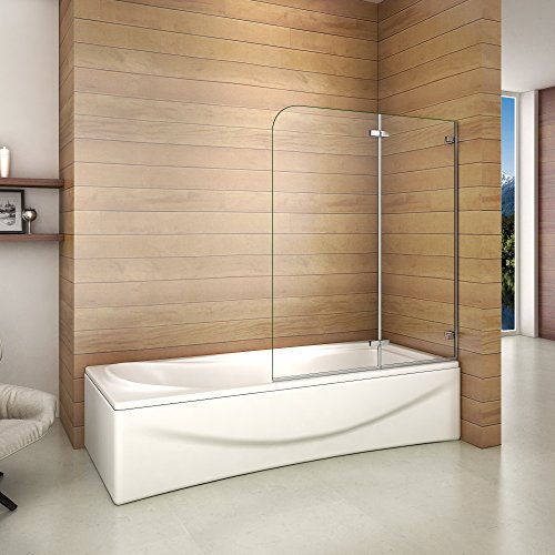 100x140cm Badewannenaufsatz Duschabtrennung Badewannenfaltwand 5mm Sicherheitsglas Duschwand für Badewanne