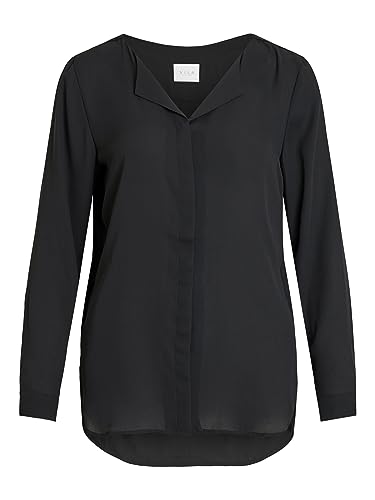 Vila Clothes Damen Vilucy L/S Shirt - Fav Bluse, Weiß (Snow White Snow White), 38 (Herstellergröße: M)