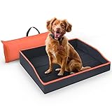 Bestlivings Faltbares Haustierbett für Kleine Hunde und Katzen - Orange - (80cm x 60cm) Reisebett - tragbares Hundebett mit stabilem Rahmen