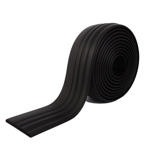 Flexible Sockelleiste,10m Weich Sockel Leiste,selbstklebend Profil, Biegbare Fußbodenleiste,Zierleisten Selbstklebend(Size:schwarz,Color:5in12.5cm)