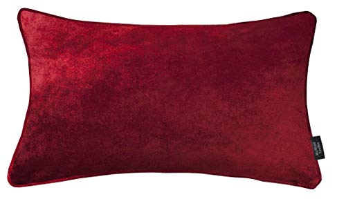 McAlister Textilien glänzend Samt Rote Kissen 50x30 cm Dekorative Couchkissen aus Samt weich edel paspeliert Designer Samtkissen für Sofa, Bett, Couch, Wohnzimmer und Schlafzimmer