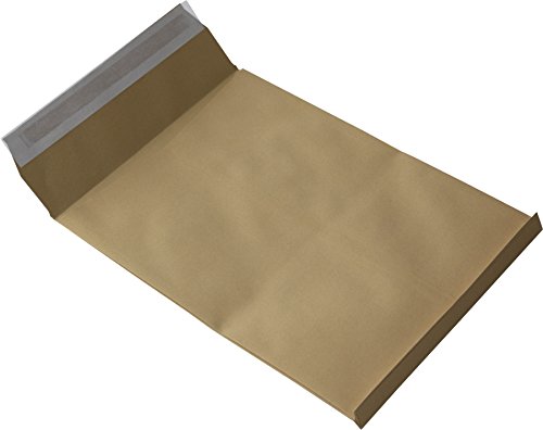 100 St. DIN B4 Faltenversandtaschen braun Stehboden und 20 mm Falte 130 gr. Kuvert 250x353x20 mm Haftklebend Briefumschläge HK Briefhüllen