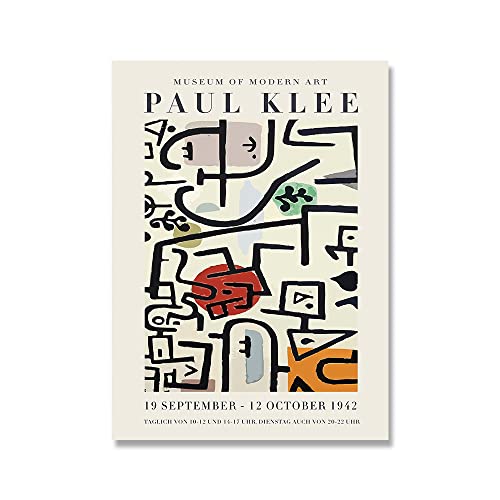 ZENCIX Paul Klee Poster und Drucke Vintage Minimalistische Wandkunst Moderne Leinwand Malerei Illustration Paul Klee Bilder für Wohnkultur 50x70cmx1 Kein Rahmen