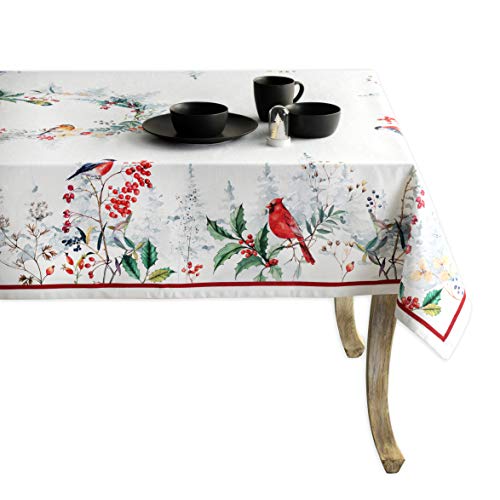 Maison d' Hermine Morzine 100% Baumwolle Tischdecke für Küche | Abendessen | Tischplatte | Dekoration Parteien | Hochzeiten | Thanksgiving/Weihnachten (Rechteck, 140 cm x 180 cm)