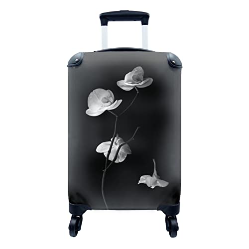 Koffer - 35x55 cm - Fallende Orchidee - schwarz und weiß