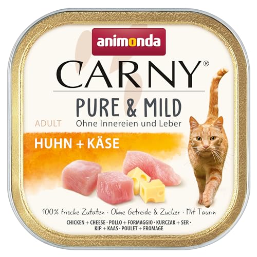 animonda Carny Katzenfutter nass, Adult, Pure & Mild Nassfutter für Katzen, mit Huhn + Kabeljau 32 x 100 g