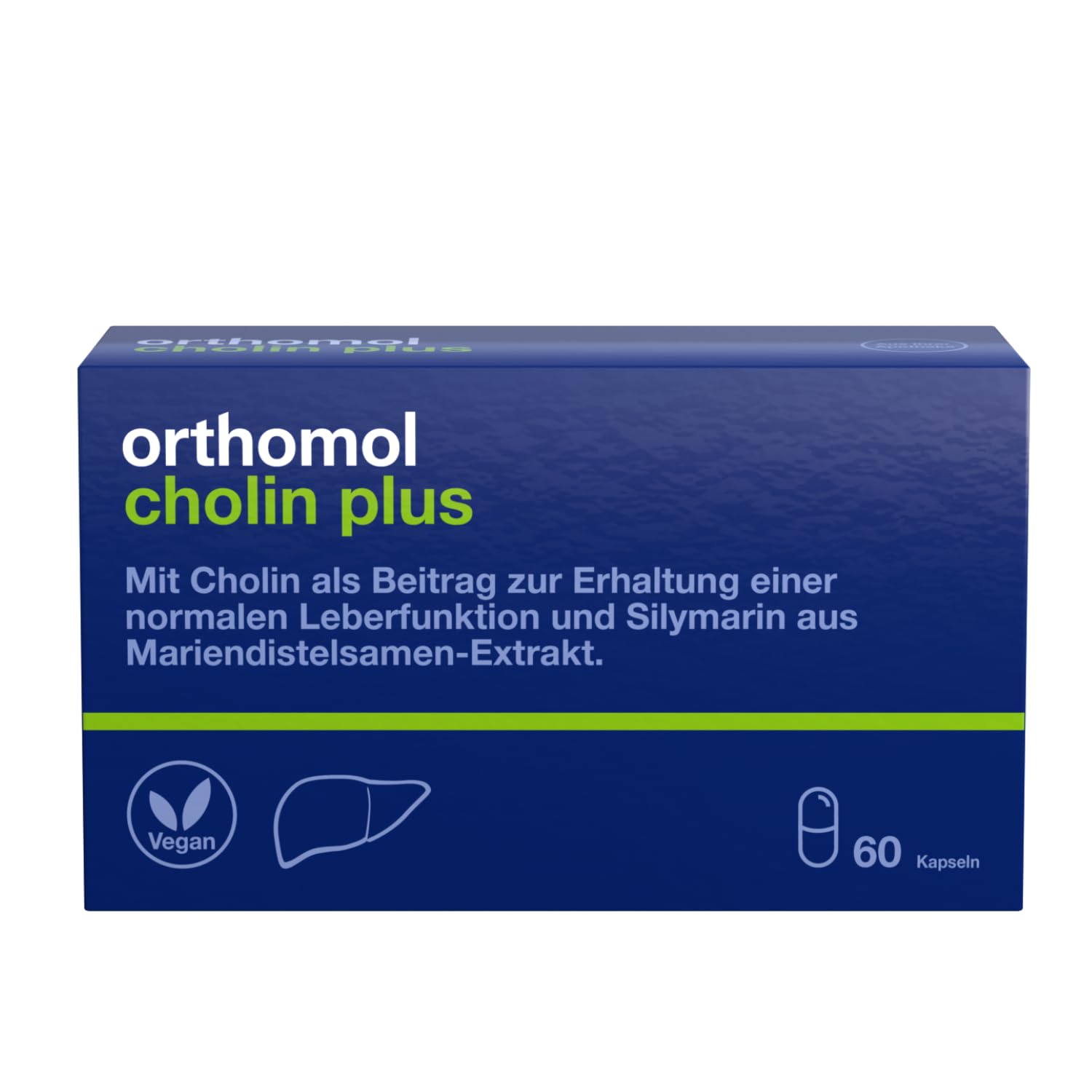 Orthomol Cholin Plus - zur Erhaltung einer normalen Leberfunktion - mit Silymarin aus Mariendistel-Extrakt - Kapseln, 30.0 St. Tagesportionen