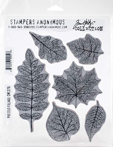 Stampers Anonymous CMS376 Stempel-Set mit RBBR PRSD Folia, Gepresstes Laub