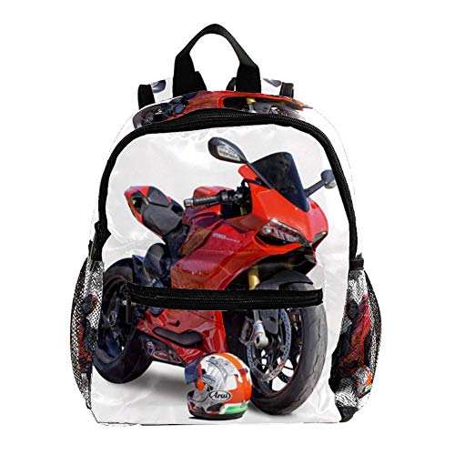 Rucksack Motorrad Motocross Motorrad Kinderrucksack Schultasche Wasserdicht für Kindergarten Vorschule Alter 3-8 Jahre alt 25.4x10x30CM